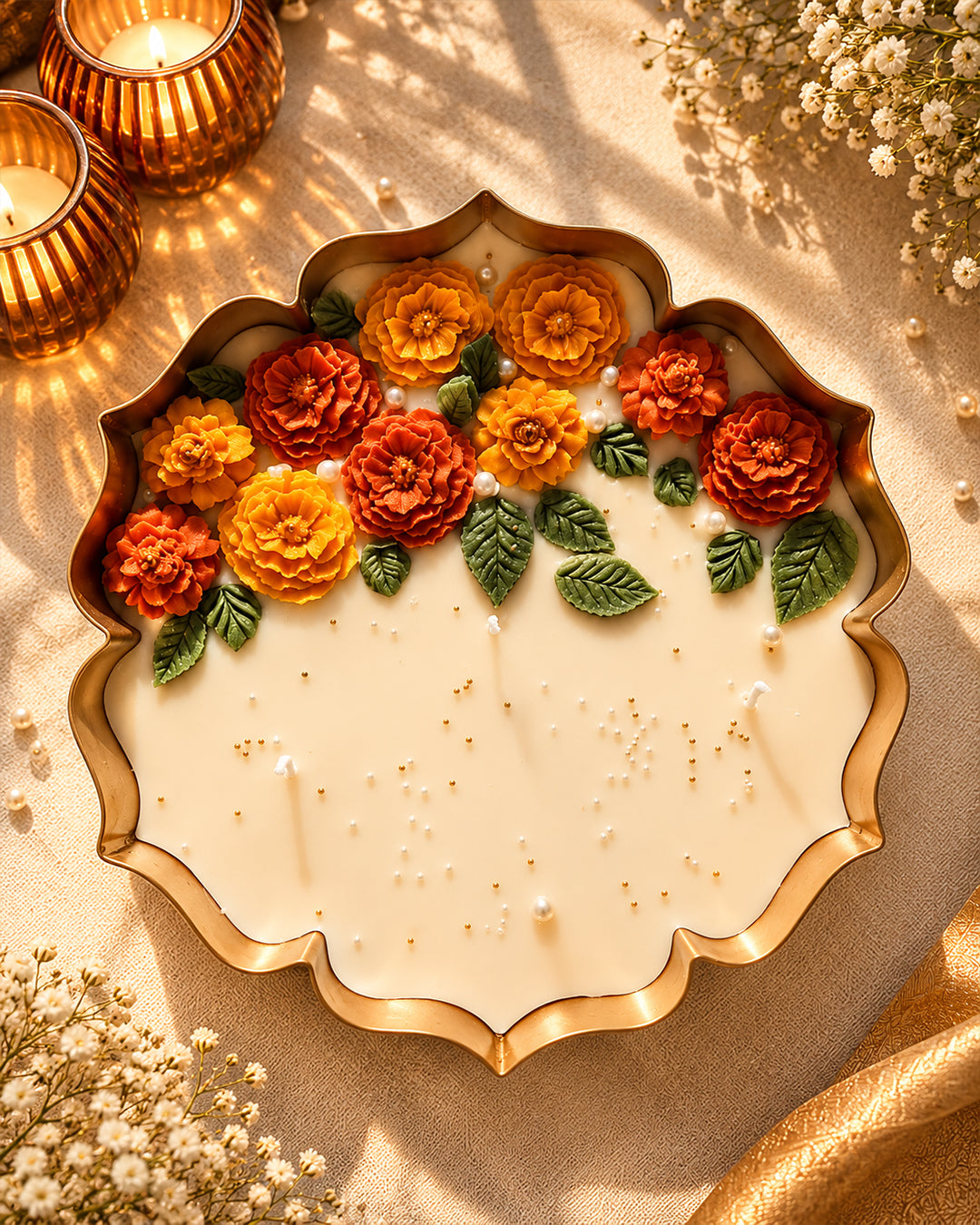 Lotus Urli Thal Scented Candle – 9.5 Inches