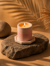 Blush Concrete Bloom Candles