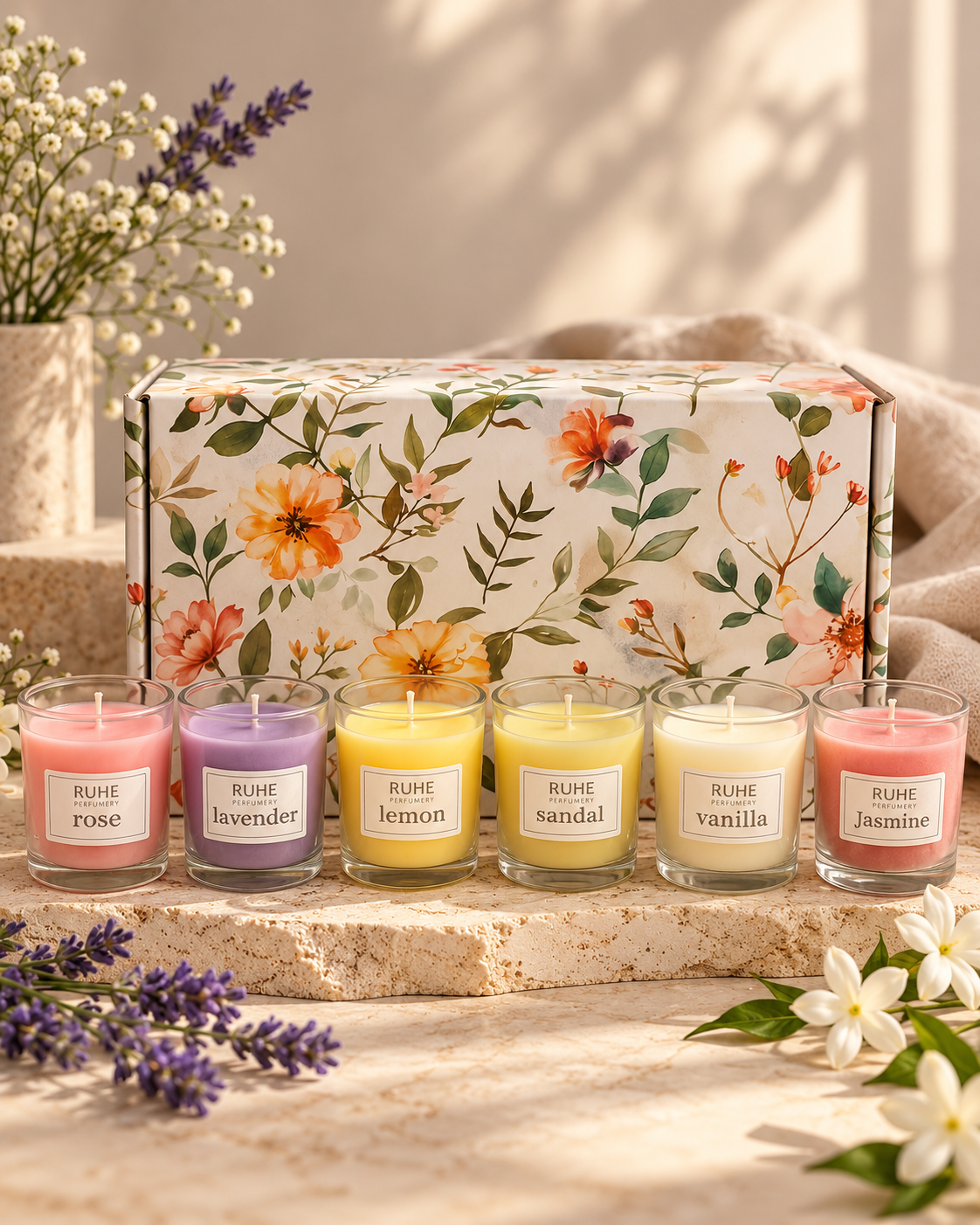 Set of 6 Fragranced Votive Jar Candles