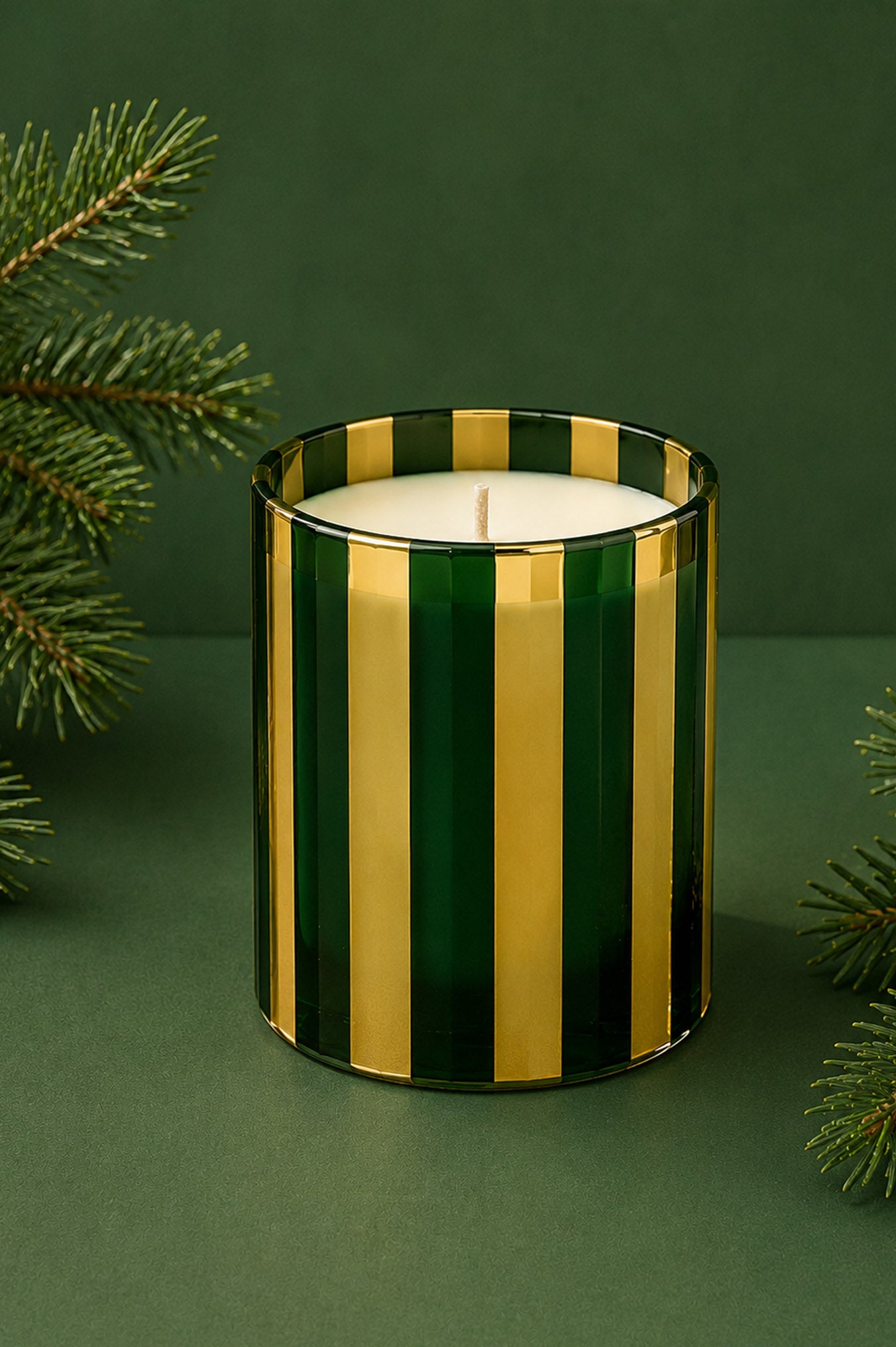 Green Strip Candle