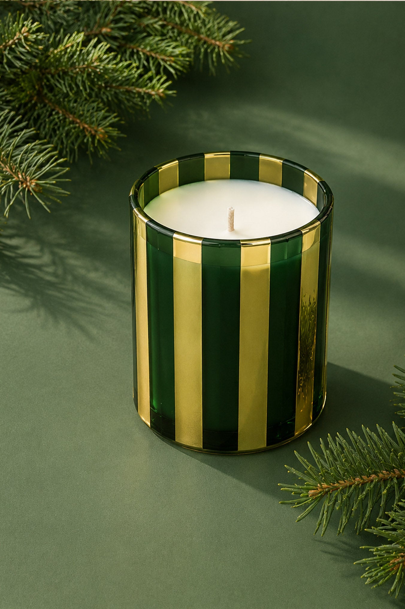 Green Strip Candle