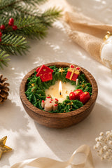 Christmas Wooden Jar Candle
