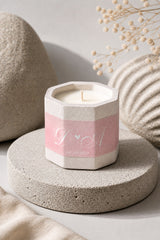 Blush Concrete Bloom Mini Candles