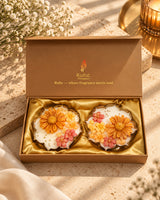 Set of 2 Designer Floral Scented Candles – 4.5 Inches