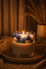 Blue Pink Heart Jar Candle