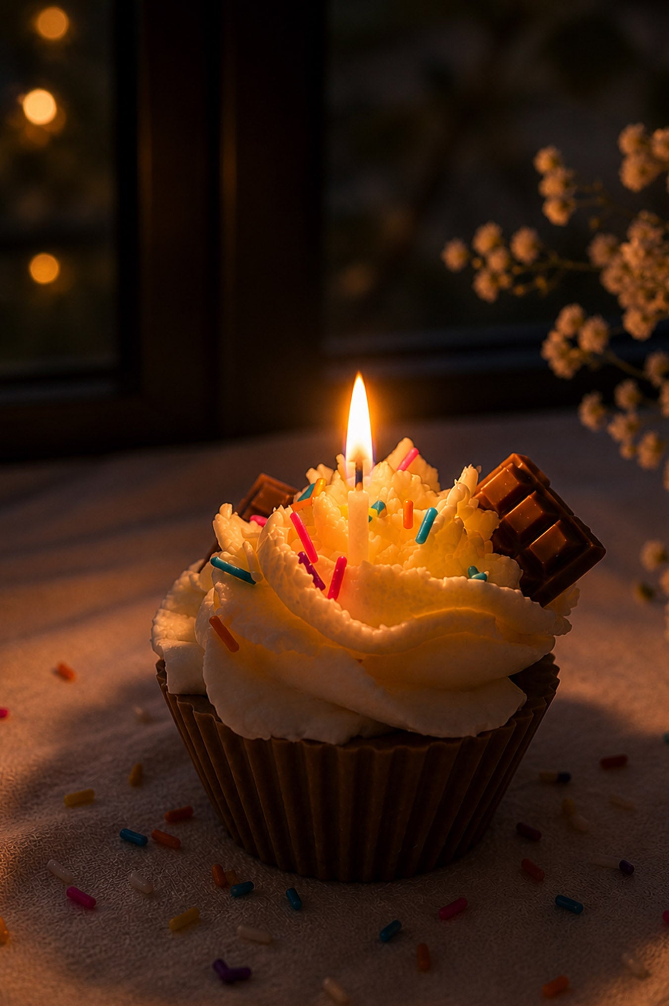 Chocolate Cupcake Dessert Candle