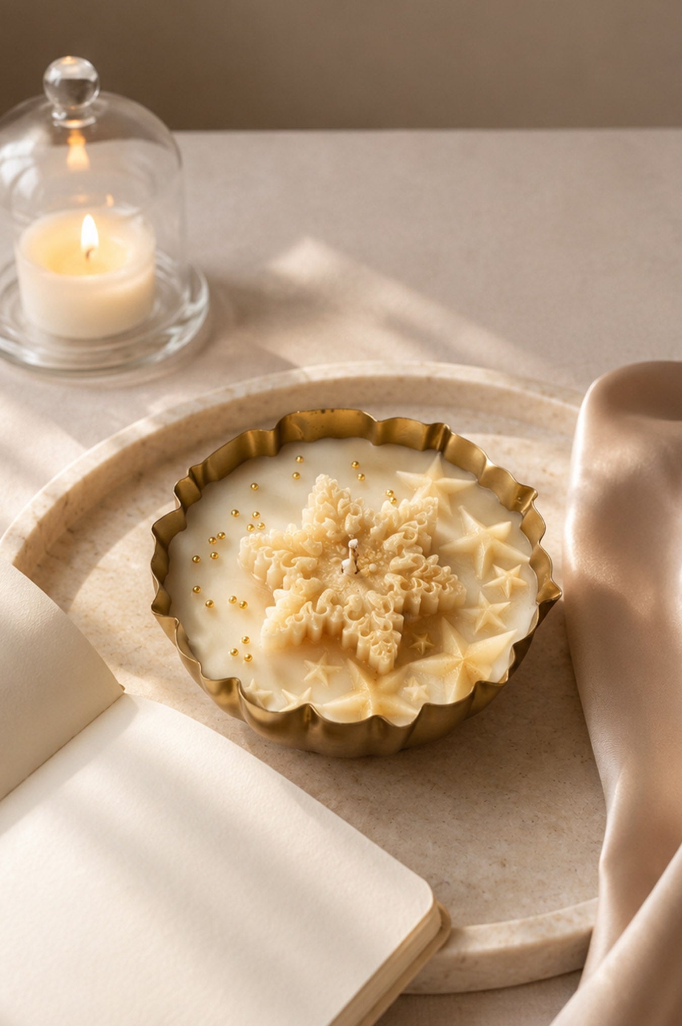 Snow Flake Urli Candle