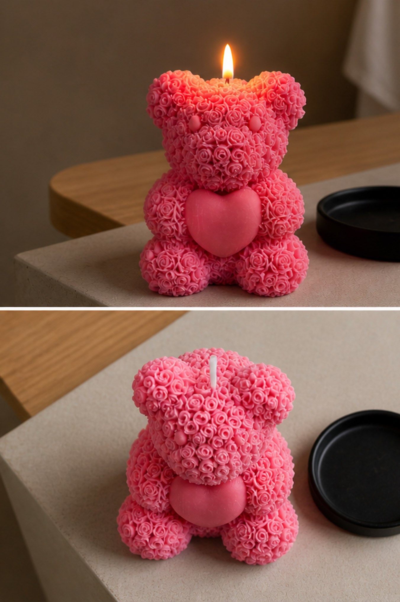Rose Teddy Candle