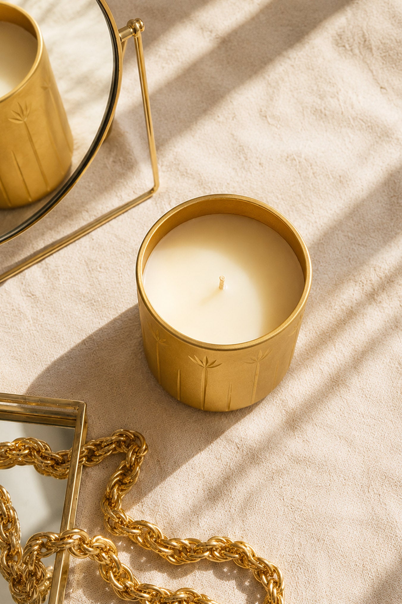 Golden Leaf Candle | Glass Jar Candle